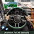 XCBYT Car Steering Wheel Cover Green - Universal Fit 14.5-15 Inch Carbon Fiber Steering Wheel Cover Sport Style with Anti-Slip Microfiber Leather ...
