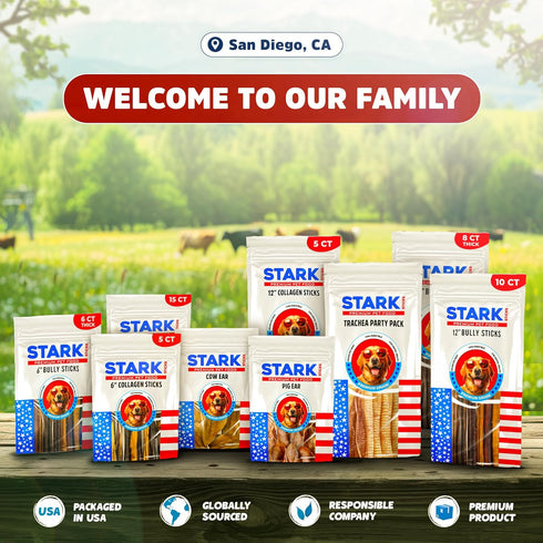 Stark Sticks 6'' Natural Bully Sticks for Small, Medium, Large Dogs - 100% Grass-Fed Beef, Chews Sticks for Dogs, Treats, Long Lasting - Fully Dig...