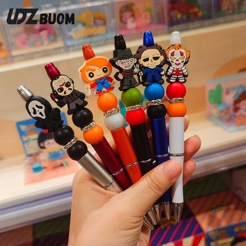 6 PCS Horror Movie Role Pen,Novelty Halloween Spooky Horror Pens For School Office Supplies With Kids And Adults (ABCDEF)...