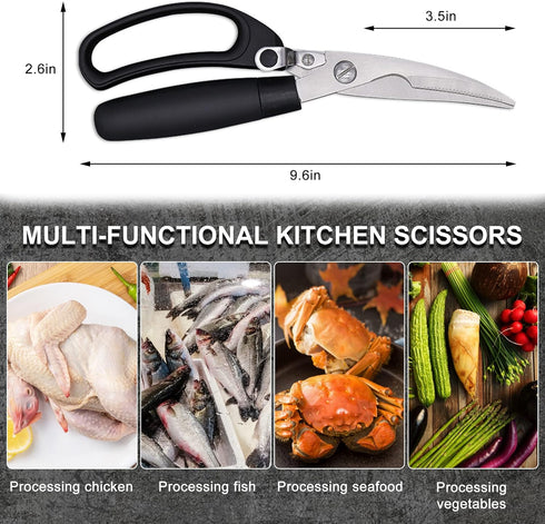 ATB Kitchen Scissor Heavy Duty Kitchen Shears with Protective Sheath Kitchen Meat Scissors, Stainless Steel Multi-function Scissors For Food Chick...