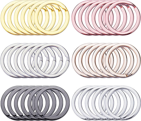 1 Inch Flat Key Chain Ring Metal Split Keychain Keyrings for Car Home Keys Organization, Arts Crafts, Lanyards, 36 Pieces...