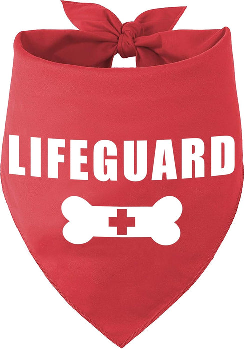 Family Kitchen Funny Cute Lifeguard Pet Dog Cat Bandana Scarf for Puppy Dog Beach Pool Accessories Bandana...