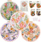 Silentsea Flower Embroidery Kit, Including 4 Sets of Patterned Embroidery Cloth, 2 Rings, Needles,Embroidery Thread, Instructions and Other Tools,...