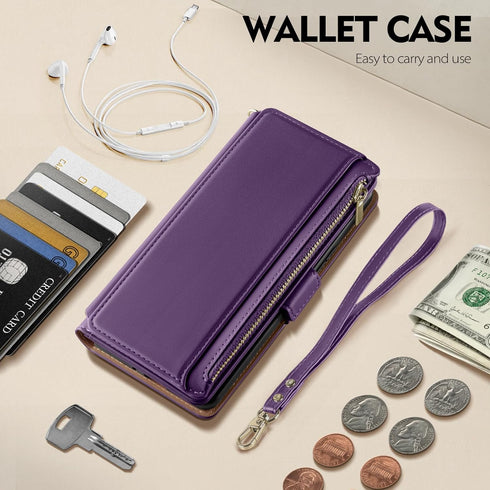 Antsturdy for iPhone 15 Pro Max Wallet Case?RFID Blocking? PU Leather Phone Case Women Men flip Shockproof Protective Cover with Strap Zipper Pock...