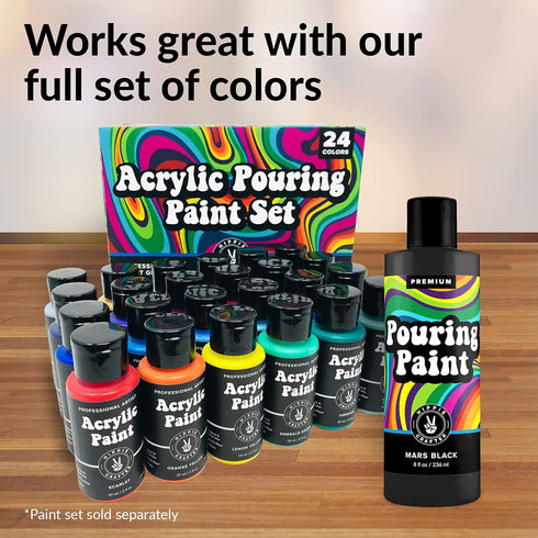 Black Pouring Paint Acrylic Pouring for Pour Art and Flow Painting 8oz 236 ml Bottle Mars Black...