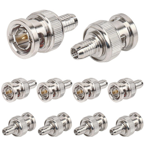 XRDS -RF BNC Compression Connector for RG59 Coaxial Cable BNC Male RG59 Connectors for CCTV, SDI, HD-SDI, Siamese, Security Camera(Pack of 10)...