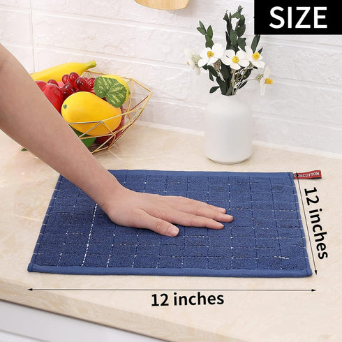 Homaxy 100% Cotton Terry Kitchen Dish Cloths, Ultra Soft and Absorbent Dish Towels for Kitchen, Suitable for Drying and Washing Dishes, 6 Pack, 12...