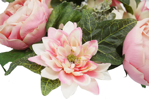 Admired By Nature 13" Artificial Small Peony Greenery Wreath Candle Rings Wreaths Artificial Floral Decor for Candles Centerpieces for Home, Weddi...