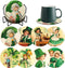 8 Pieces Vintage St. Patrick's Day Diamond Coasters Kits with Holder DIY St. Patrick's Day Diamond Art Coaster Coaster for Adults Diamond Kits Sup...