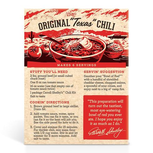 Carroll Shelby's Original Texas Brand Chili Kit 3.65oz Box (Pack of 3)...