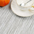 SHACOS Small Round Table Placemats Wedge Placemat Set of 4 Non Slip Heat Resistant Woven Vinyl Table Mats Wipe Clean Indoor Outdoor (4, Gray White...