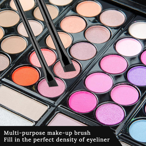 16 Pcs Eyeliner Brush Fine Angled, 12 Pcs Thin Eyeliner Brush Fine and 4 Pcs Angled Eyebrow Brush Flat Eyeliner Brush Portable Eye Makeup Brush Se...