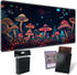 TCG Playmat Board Game Mat Plus 50 Pcs Card Sleeves, 24 x 14 Table Mats Neon Mushroom Game Mousepad with Soft Surface Non-slip Base for MTG RPG CC...