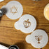 Designer Stencils Jewish Symbols Cookie and Cupcake Stencils, Small, (Dreidel, Star of David, Menorah), Beige/semi-transparent...