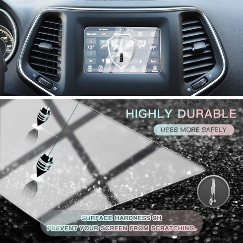CDEFG for 2019 2020 2021 Cherokee Uconnect Navigation Touchscreen Protector Center Control Touchscreen Protector, Tempered Glass HD Scratch Resist...