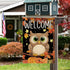 Welcome Fall Owl Garden Flag Autumn Owl Pumpkins Maple Leaves Flag 12×18 Inch Double Sided Vertical Burlap Farmhouse Yard Flag Thanksgiving Holida...