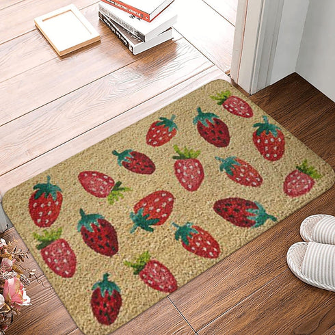 Welcome Mats for Front Door Outdoor Entry Strawberries Doormat Housewarming Wedding Gift Funny Mat Doormat Non Slip Mat for Home Indoor Rugs Patio...