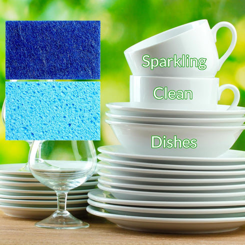Blue Natural Kitchen Sponge, 12 Pack, Non-Scratch, Natural Sponge, Scrubber, Eco Friendly Sponges, Dishes, Sponge Kitchen, Natural Dish Sponge, Ec...