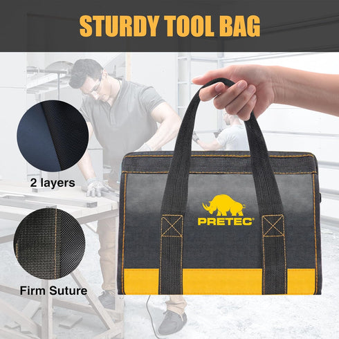 12 Inch Small Tool Bag, Wide Mouth Tool Tote Bag, Waterproof Tool Organizer Bag for Home Organizer for Indoor and Outdoor Gardening, Electricians ...