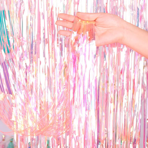 Dazzle Bright 2 Pack Backdrop Curtain, 3FT x 8FT Metallic Tinsel Foil Fringe Curtains Photo Booth Background for Baby Shower Party Birthday Weddin...