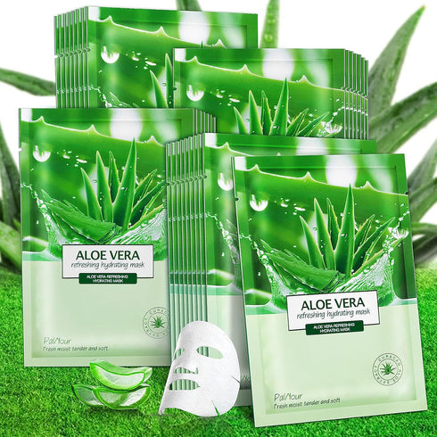Aloe Facial Skincare Sheet Hydrating Moisturizing Revitalizing Facial Skincare Sheet for Dry, Oily, Sensitive and Tired Skin 25ml/0.8oz, Pack of 1...