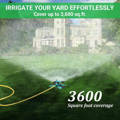 Sprinkler Rotating Lawn Sprinklers Large Area Coverage Water Sprinkler for Garden Yard Lawns Oscillating Hose 360 Degree Rotation Irrigation Syste...