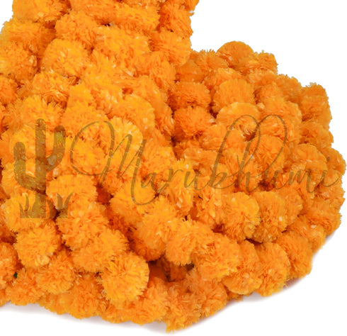 Marubhumi Long Strands Artificial Marigold Flower Garland for Diwali, Traditional Indian Decor & Home Decoration | Marigold Garland for Festive, W...