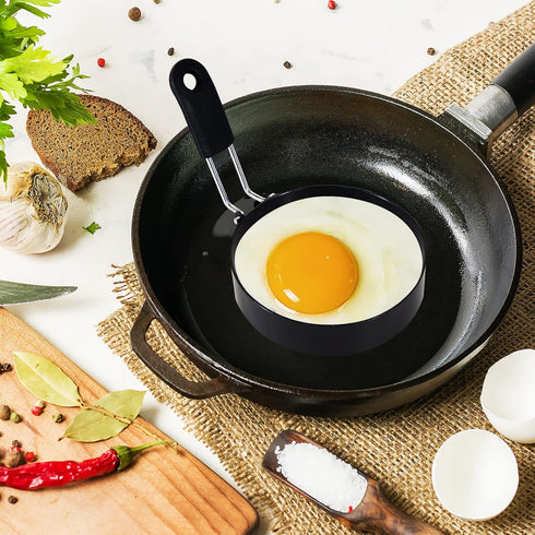 3.5'' Egg Rings with Silicone Handle, Stainless Steel Egg Cooking Rings?Nonstick?For Frying Eggs and Egg Mcmuffins, Egg Mold For Breakfast...