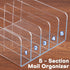 Acrylic Mail Holder, 5-Section Clear Mail Sorter Desktop Organizer Holder, Vertical Letter Sorter, Mail Organizer for Countertop, Home Office Acry...