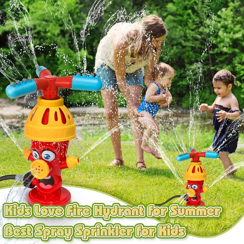 Summer Sprinkler Outside Toys for Toddlers Kids,Outdoor Play Equipment Backyard with Roating Spray Nozzles,Outdoor Play Outside Toys Attaches to G...