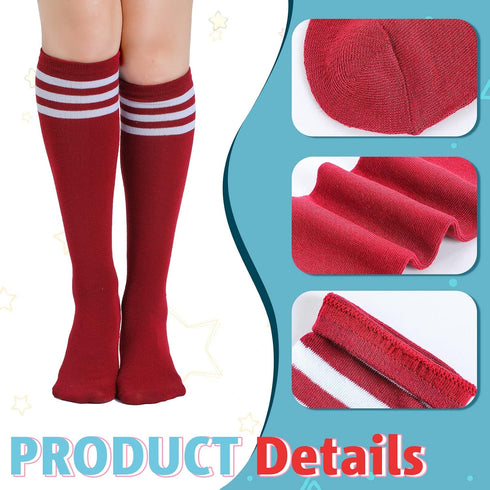 Unittype 6 Pair rainbow Knee High Socks for Women Striped Socks Long Socks Tube Socks Roller Skate Socks for Girls Youth Gift...