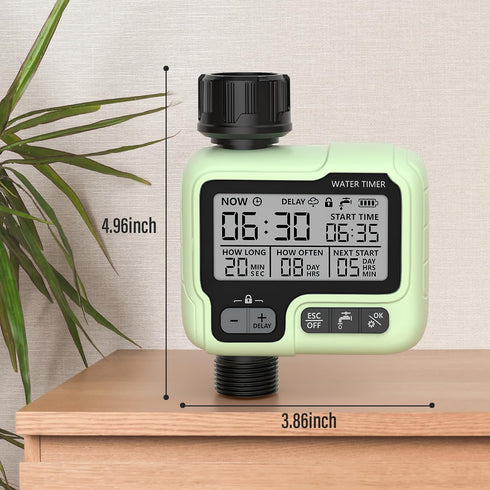 SOYUS Sprinkler Timer, Programmable Water Timer Outdoor Garden Hose Timer with Rain Delay/Manual/Automatic Watering System, Waterproof Digital Irr...