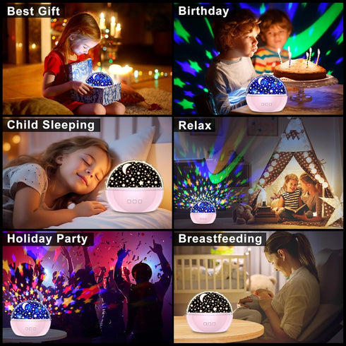 Star Projector Night Light for Kids, 360 Degree Rotation Baby Night Lights, Starry Lamp for Toddle Birthday Gifts for 3 to 12 Year Old Boys Girls,...