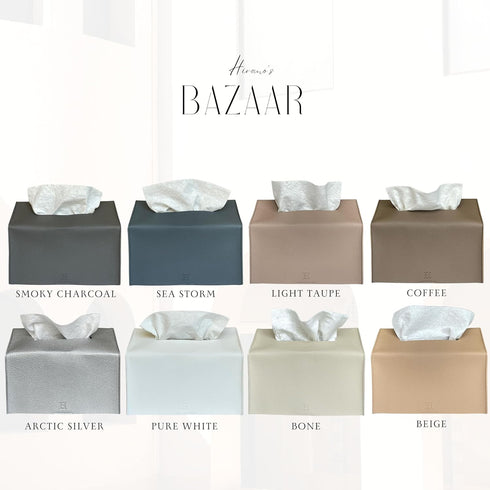 Hirano's BAZAAR Aesthetic Vegan Leather Cover for Disposable Paper Hand Towel Box, Compatible with Kleenex Paper Hand Towels (Bone)...