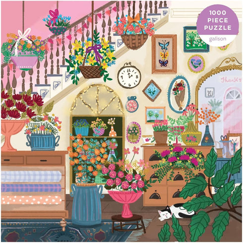 Galison Joy Laforme Flower Shop – 500 Piece Unique House Shaped Puzzle with Dreamy and Springtime Artwork of A Cozy Flower Shop...