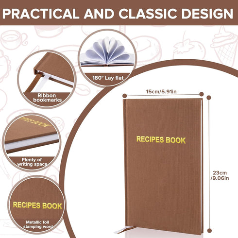Elegant Hard Cover Recipe Journal – Blank Recipe Book for Personal Culinary Creations – Perfect Cookbook for Organizing and Writing Your Own Recip...