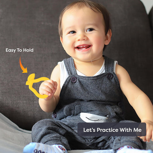 Teething Toys for Babies Age 3 to 12 Months (Set of 3) - Fruit Shaped, BPA Free Soft and Textured Silicone Teether, Relief Sore Gums...