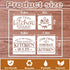 Farmhouse Stencils for Painting on Wood Kitchen Paint Stencils Flower Farm Vintage Sign Craft Stencils for Wood Burning Projects Reusable Wall Fab...