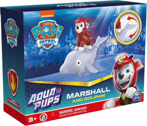 Paw Patrol, Aqua Pups Marshall and Dolphin Action Figures Set, Kids Toys for Ages 3 and up...