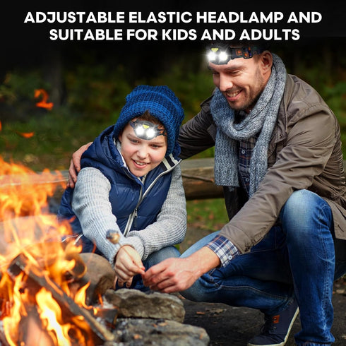 Lsnisni Kids Headlamp 2 Pack,LED Head Lamp with 4 Modes,IPX5 Waterproof Head Lights for Forehead,Head Flashlight for Adults and Kids Outdoor Campi...