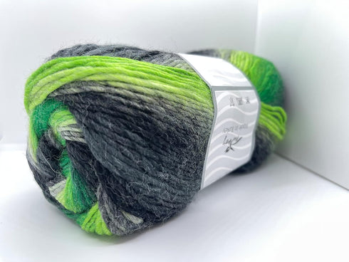 Ice Yarns Lana Bella Self-Striping Acrylic Wool Blend Yarn - 3.53 Ounces (100grams) 273 Yards - Greens, Greys, Black...