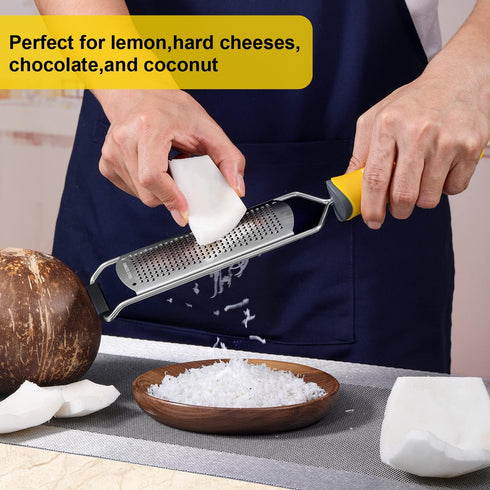 Classic Zester and Grater - Professional Kitchen Lemon Zester for Lime, Cheese, Garlic, Ginger, Chocolate, Vegetables, Fruits, Dishwasher Safe (Wi...