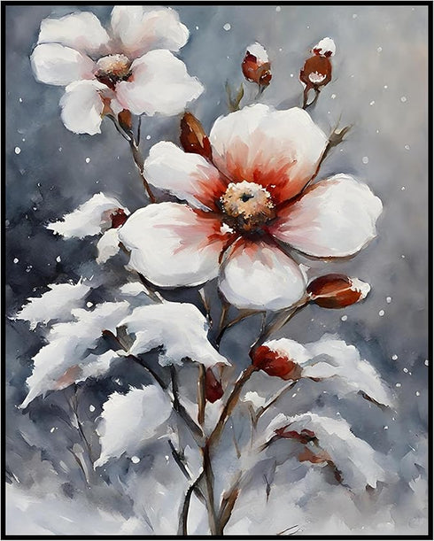 Posterizer 1 pcs-dainty flowers in nature -oil painting style-2-Floral & Botanical Art-Landscape & Nature Art-Living Room Bedroom Decor- unframed ...