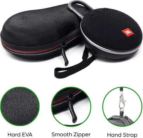 Travel Hard Carrying Case for JBL Clip 3, JBL Clip 2 Wireless Waterproof Bluetooth Speaker, Storage Case for USB Cable and Charger - Black...