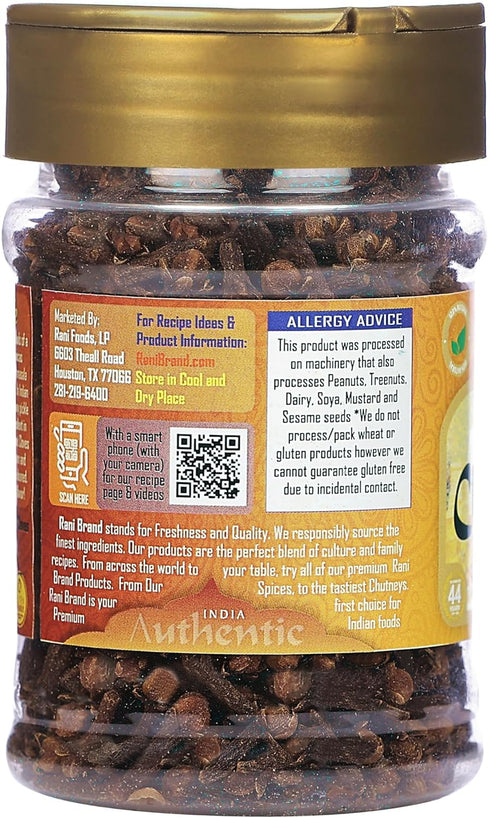 Rani Cloves Whole (Laung) 2oz (56g) Great for Food, Tea, Pomander Balls and Potpourri, Hand Selected, Spice, PET Jar ~ All Natural | NON-GMO | Kos...