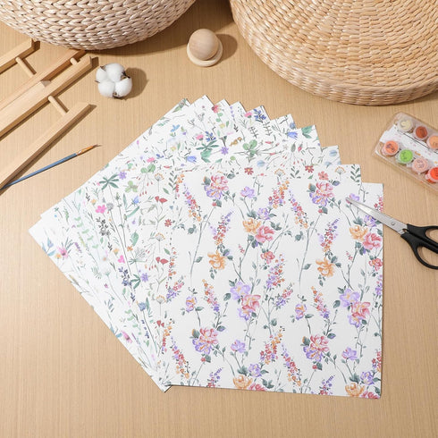 Lurrose 24 Sheets Scrapbook Paper Floral Scrapbook Paper Decorative Craft Paper for Scrapbooking Supplies Card Making Supplies...
