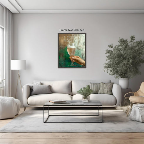 Posterizer 1 pcs-bubbly champagne-food and drinks poster-Kitchen & Bar Art Gift for Men Women Teens Art for Cafe, Restaurant, Coffee Bar - unfram...