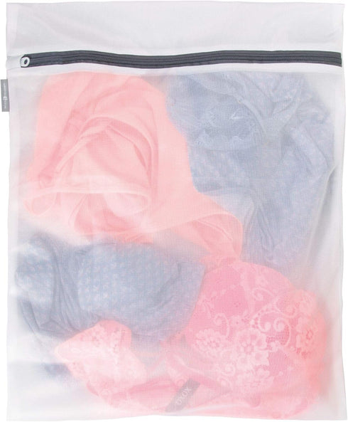 iDesign Mesh Laundry Bag Built in Zipper for Delicates, 16" x 0.5" x 20", Large...