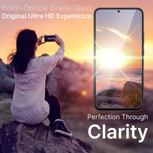 Inskin Screen Protector for Samsung Galaxy S23 Plus 5G (6.6 inch, 2023) - Ultimate 3+3 Tempered Glass Set with Camera Lens Guard and Auto Alignmen...