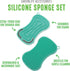 GreenLife Reusable Multipurpose Silicone 2 Pack Sponge and Scrubber, Hygienic and Odor Resistant Dish Washing, Scratch Free Cleaning, Dishwasher a...